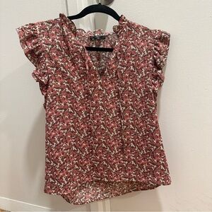 Aqua Pink Floral Blouse